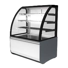 curved glass display counter