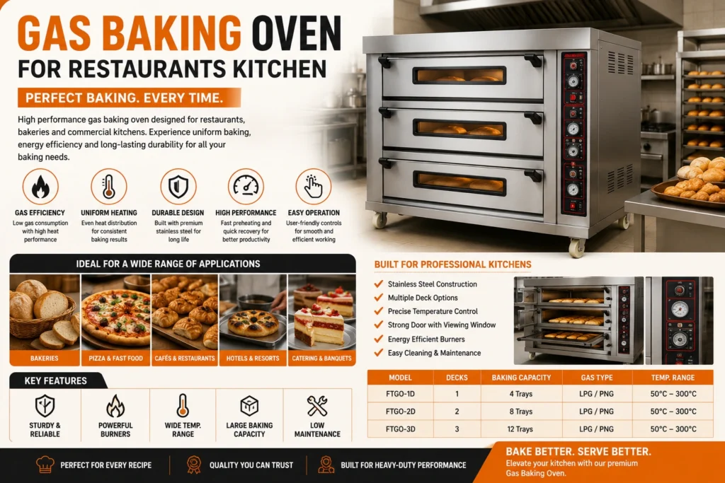 Gas Baking Oven for Restaurants Kitchen