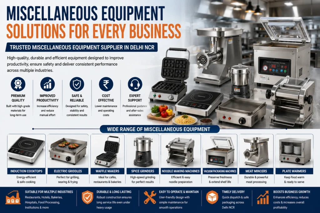 Miscellaneous Equipment Supplier in Delhi NCR: Complete Guide to Choosing the Right Equipment